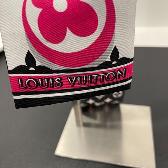 Louis Vuitton Silk Monogram Marbles Bandeau Midnight Fuchsia (JB1357) - Picture 2 of 8
